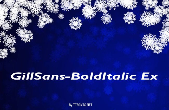 GillSans-BoldItalic Ex example